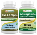 Bästa naturliga DIM Supplement 100 mg & Ashwagandha Extract 500 Mg