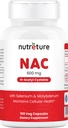 NAC täydennysosa N-Acetyl Cysteine Liver Supplement Selenium & Molybdeeni maksan terveys N-Acetyl Cysteine 600 mg 100 kapselia