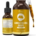 Organic Ginkgo Biloba Extract Liquid Supplements, Brain & Focus Support, 98% Absorptio, Vegaani, Ei-GMO, Alkoholiton & Gluteeniton - 4 Fl Oz