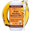 Natural Dog Company Wild Alaskan Salmon Oil Formel med Omega 3, Fish Oil för hundar Supplement, Skin & Coat Dog Oil, Itchy Relief, Immune Support för Joints & Heart, Food Topper, 16 uns.