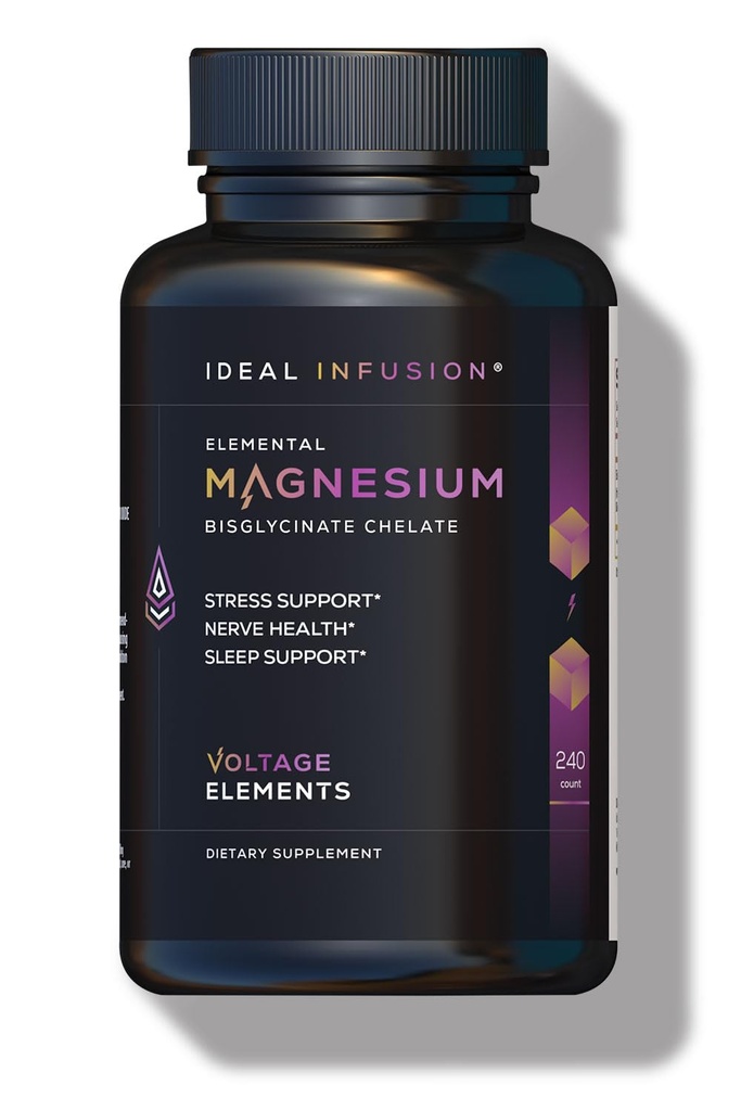 Jänniteelementit Magnesium Glycinate Chelate 2777mg - Edistää rentoutumista ja syvää unta - perusaine Magnesium 500 mg (240 kapselia) Vegan