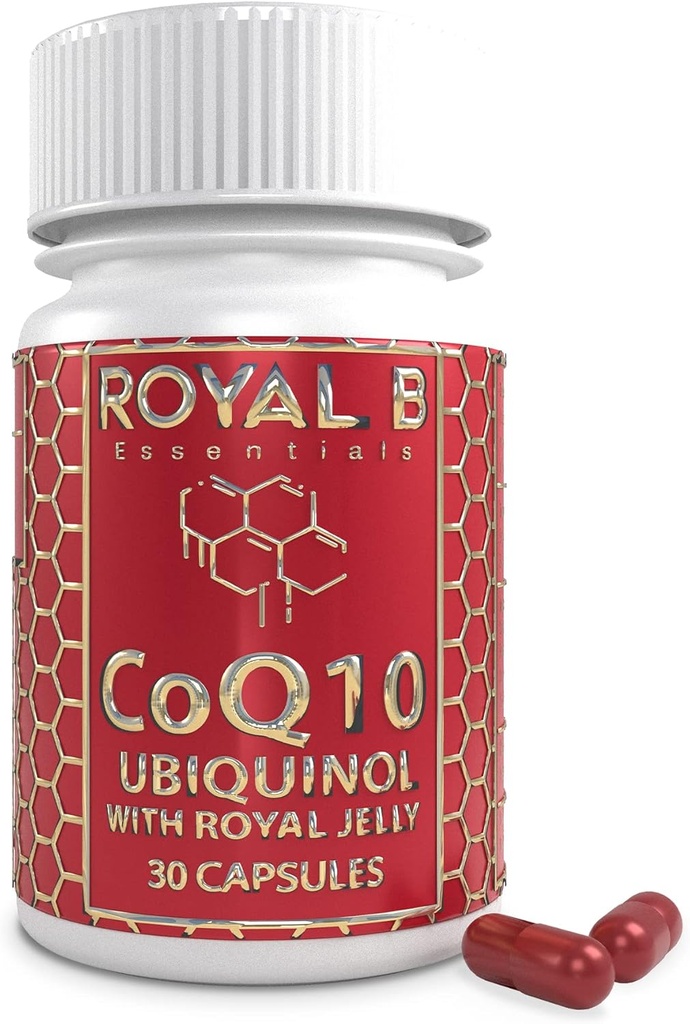 Ultra-Premium Co-Enzyme Q10 Royal Jelly, Ubiquinol CoQ10 kapselit sydämen terveyttä ja immuuni puolustusta, kaikki luonnolliset CoQ10 täydentää valmistettu mehiläisten, 3000 mg, 30 kasviskapselit