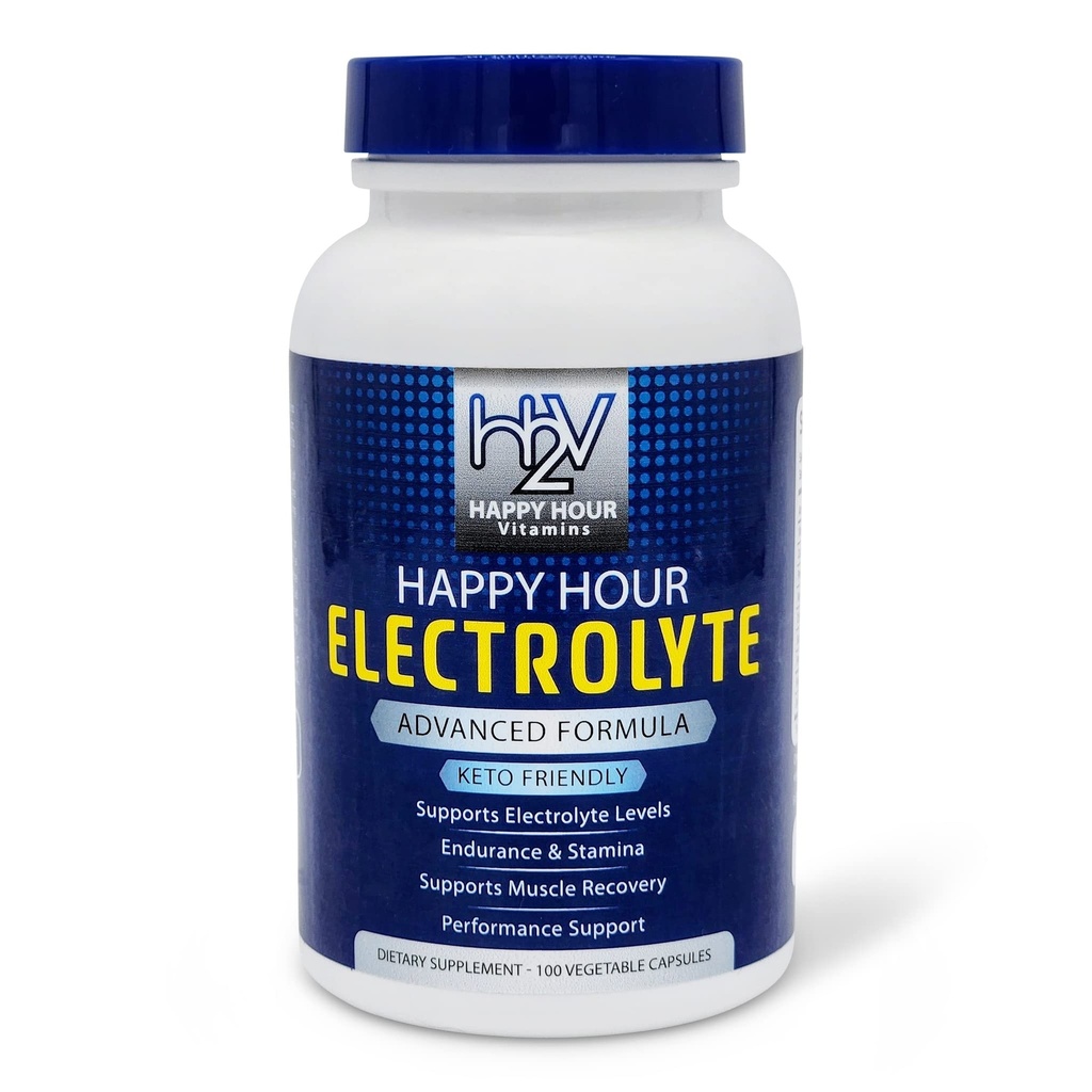 Elektrolyytti pilleri - 100 pillereitä - nestehukka, lihaskramppeja, suorituskyky, Keto & nopea toipuminen. Kasvissyöjäkapselit w/magnesium, kalium, natrium- ja kalsiumhydraatiolisä