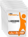 BulkSupplements.com L-Arginine Powder - Arginin Supplement, Nitric Oxide Supplement, Unflavored & Gluten Free, 1g per Servering, 1kg (Pack of 5) (11 lbs)