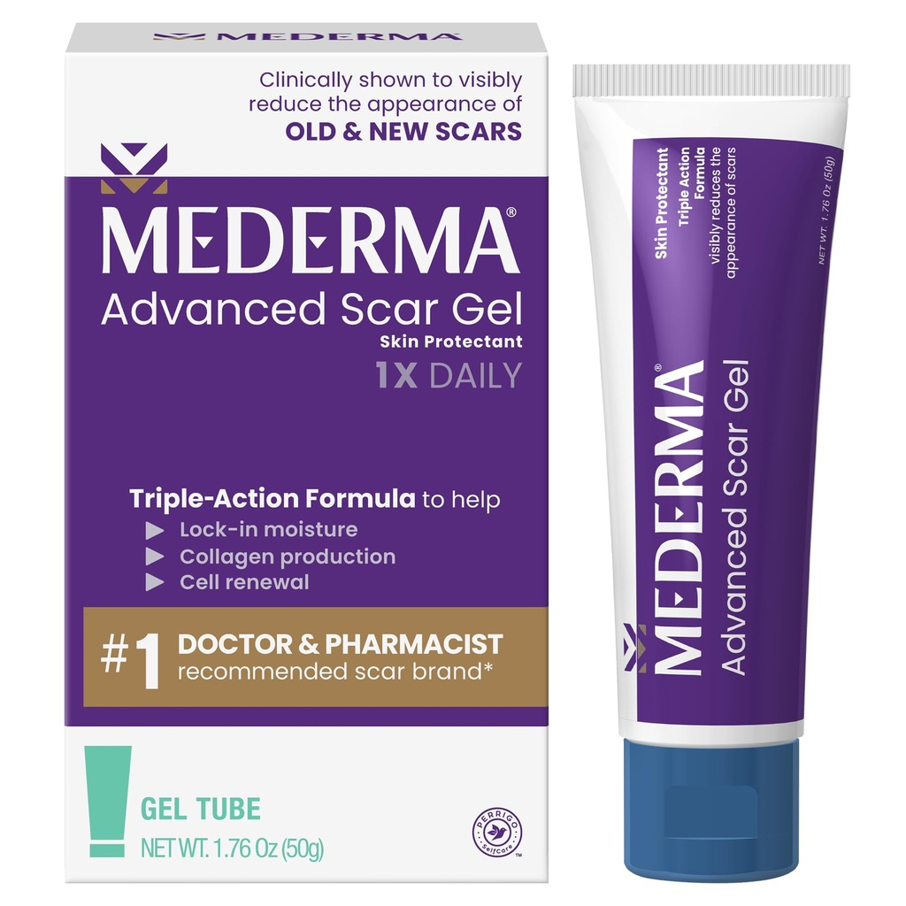 Mederma Advanced Scar Gel - hoitaa vanhoja ja uusia arpia, vähentää arpien ilmaantumista akne, leikkaus, palovammat, vammat & venyttää Marks, 1.76 Oz (50g)