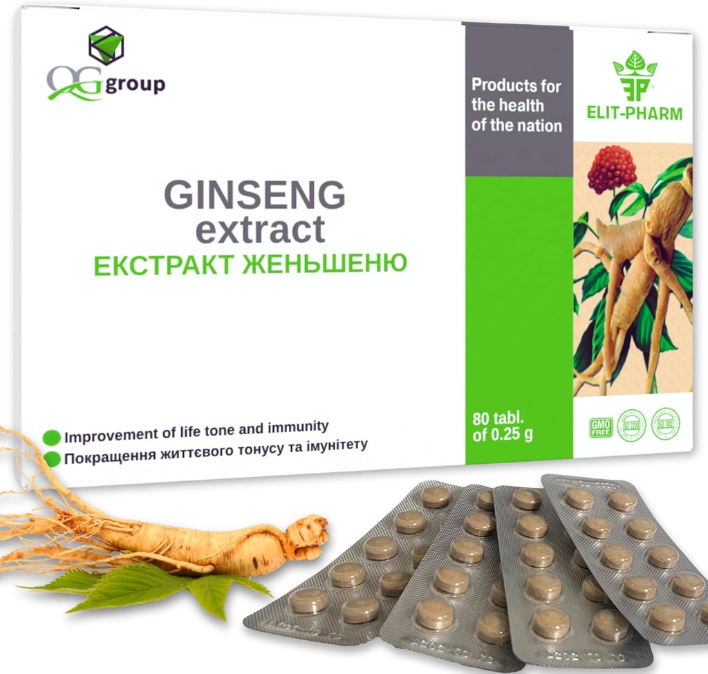 QG ryhmä Ginseng uute & lakritsi juuriuute kanssa C-vitamiini (80 tablettia - 210 mg Each) Ruokavalion täydentää miesten ja naisten
