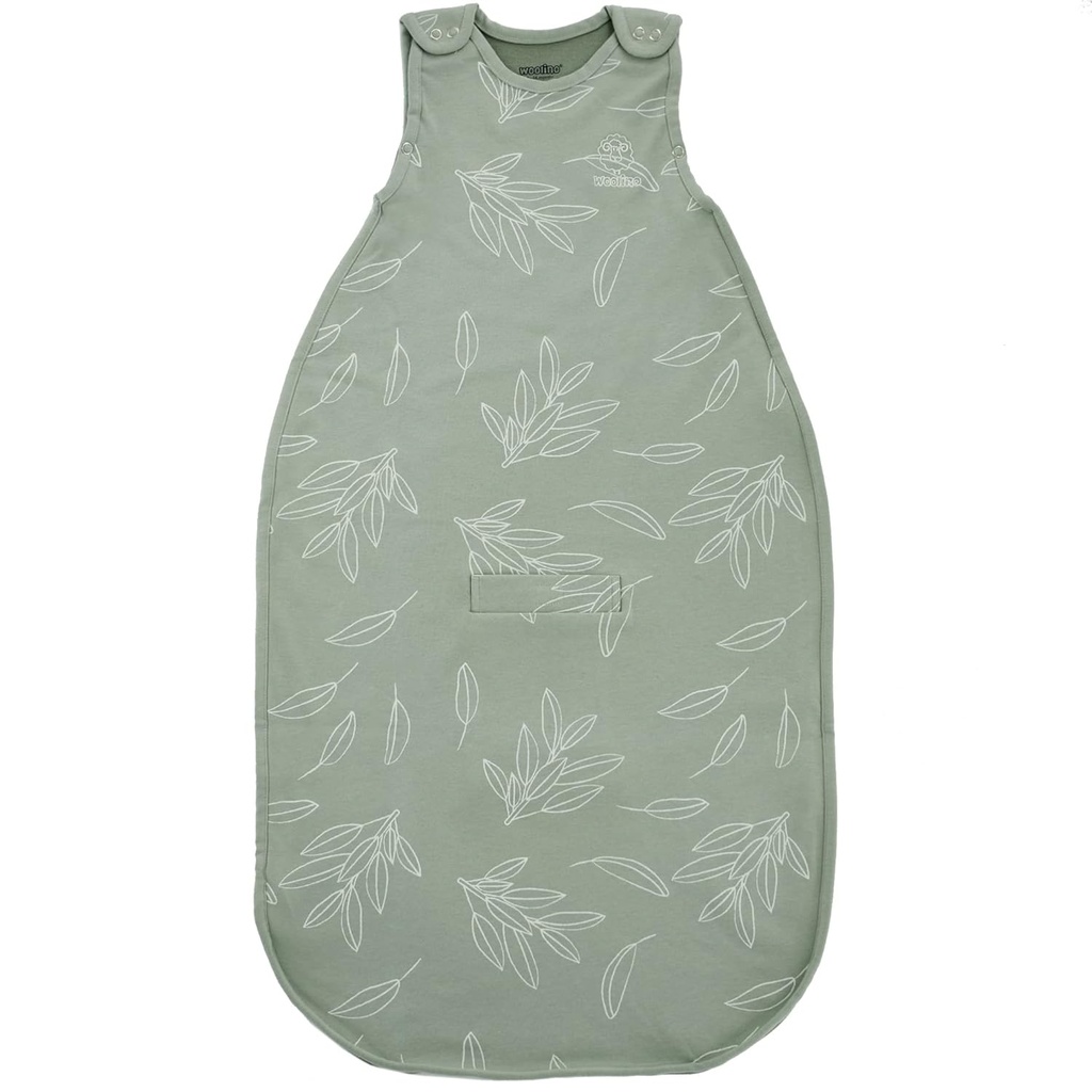 Woolino Merino Wool Ultimate Baby Sack - 4 Season Baby Wearable Blanket - Kaksikerroksinen Zipper Säädettävä makuupussi vauvoille ja pikkulapsille - Universaali koko (2-24 kuukautta) - Salvia