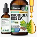 BIO KRAUTER Rhodiola Rosea Supplement Liquid - Pure Rhodiola Rosea Tincture - Vegan Calmness Support - Alkoholiton ja sokeriton uute 2 Fl.Oz.
