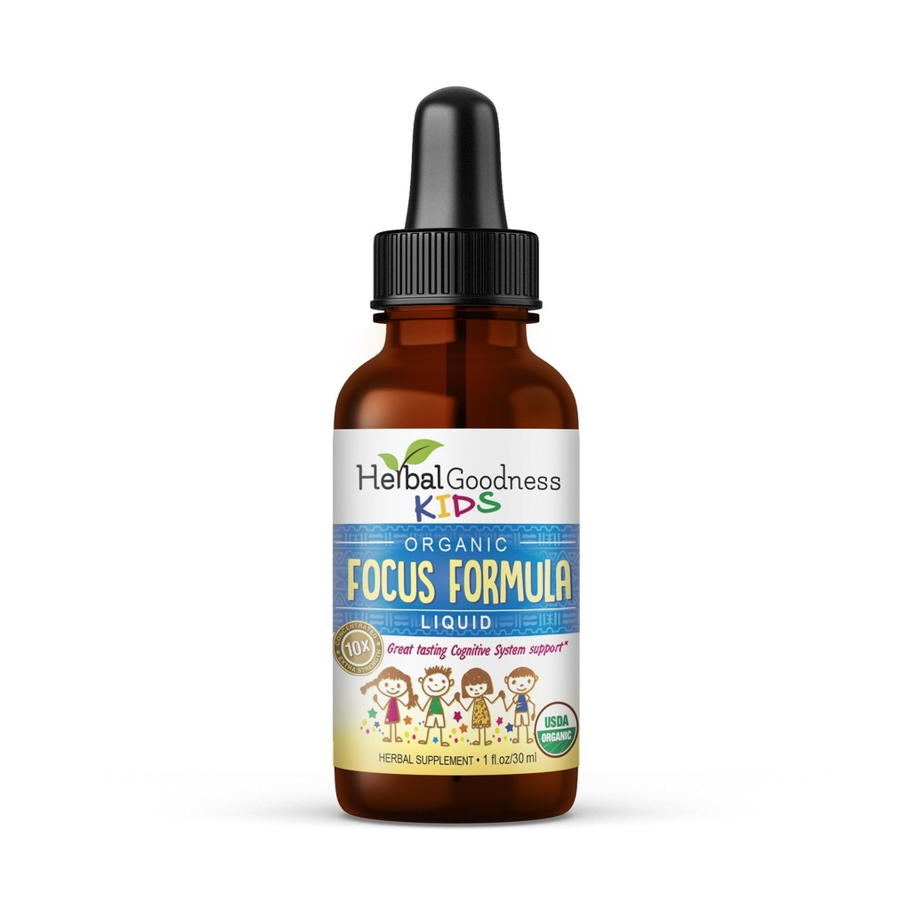Focus and Attention Supplements 1oz - Focus täydentää Ashwagandha lapsille & Natural Moringa Extract varten Serene ja nero Mind - ei-GMO Focus Vitamiinit lapsille - Valmistettu USA