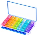 NuLeaf Pill Organizer 4 gånger per dag, stora delar bärbara 7 dagar 4 gånger per dag Travel Pill Organizer med Moisture-Proof Design för att hålla vitaminer, kosttillskott och medicinering