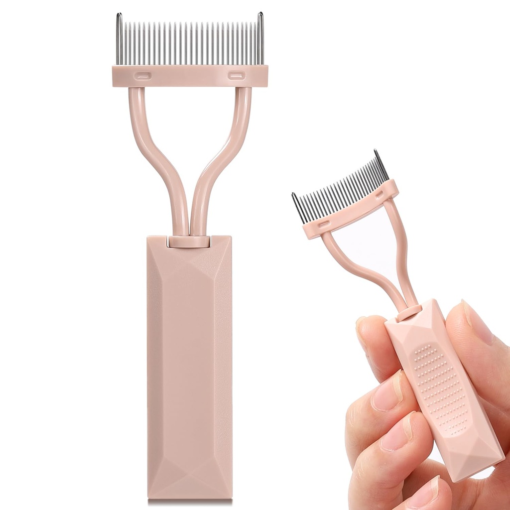 Silmäripsi Comb Erotin, Arc suunniteltu Lash Definer Comb Makeup Mascara Comb Applicator Kansi, Silmän kosmetiikka harjatyökalu (alastoman vaaleanpunainen)