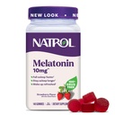 Natrol Melatoniini Gummies, unituki aikuisille, melatoniini 10 mg, 140 mansikkakuorrutettu, jopa 70 päivää