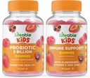 Livlig probiotika 5 miljarder barn + Immune Support Kids, Gummies Bundle - Great Tasting, Vitamin Supplement, Gluten Free, GMO Free, Chewable Gummy