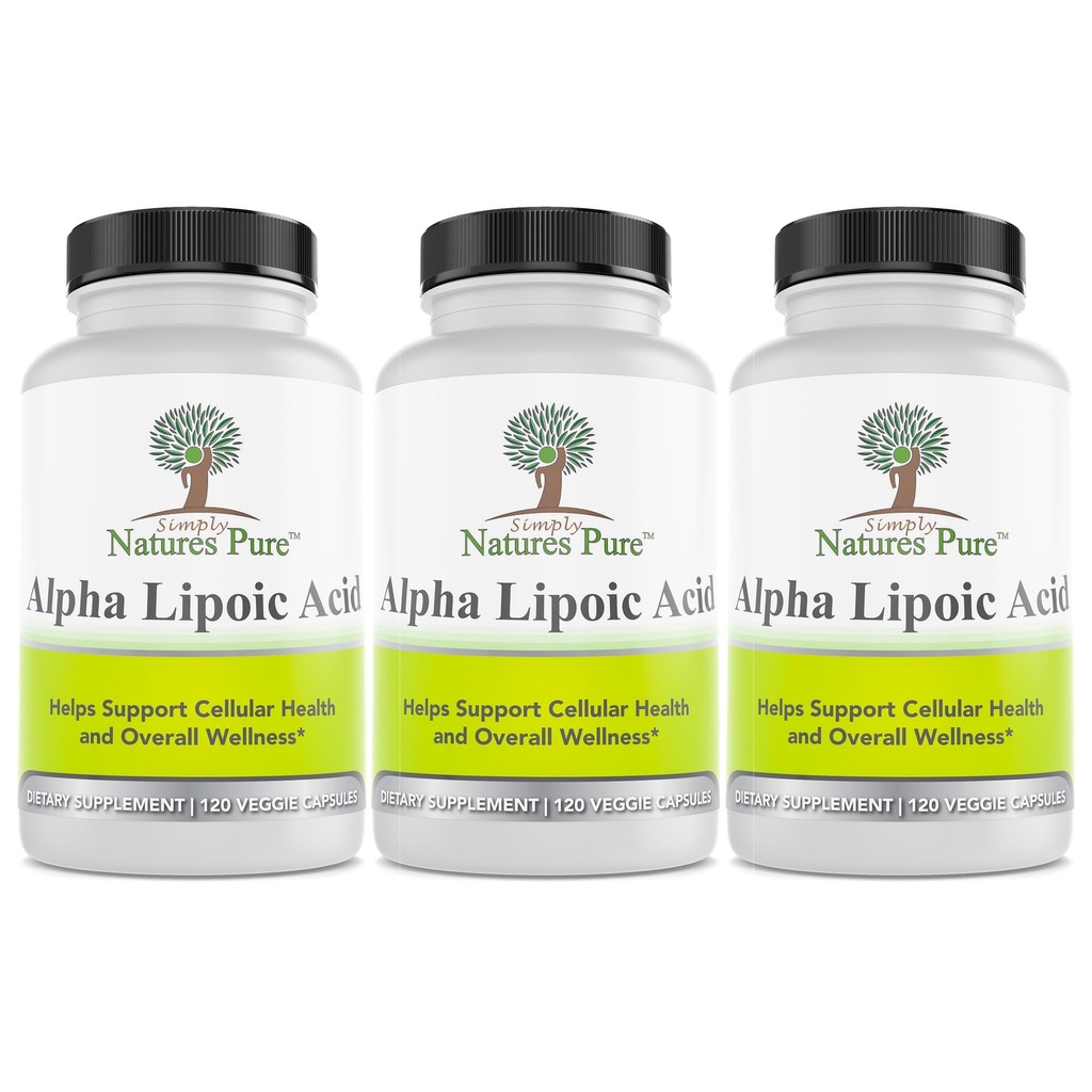 Enkelt natur Pure Alpha Lipoic Acid 600mg 360 Veggie kapslar, icke-GMO Thioctic Acid 12 månaders leverans