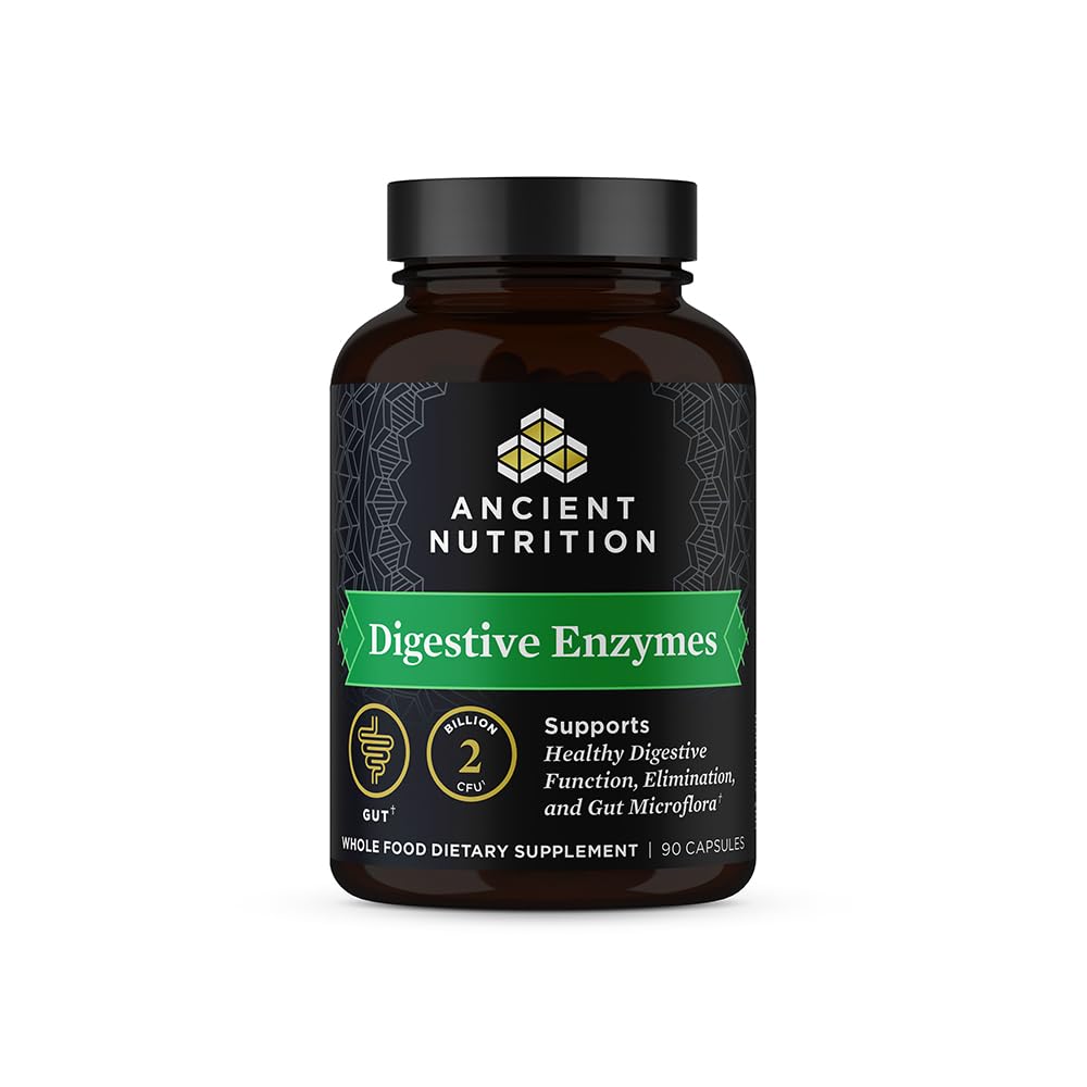 Forntida närings Digestive Enzymes, stöder Gut Health, främjar hälsosam matsmältningsfunktion, 90 Ct