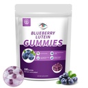 Blueberry Lutein Eye Vitamins Gummies med 180 greve - 3 månaders leverans, Vegan Eye Health Supplement för barn och vuxna, Lutein Gummies för Vision Clarity och Blue Light Support