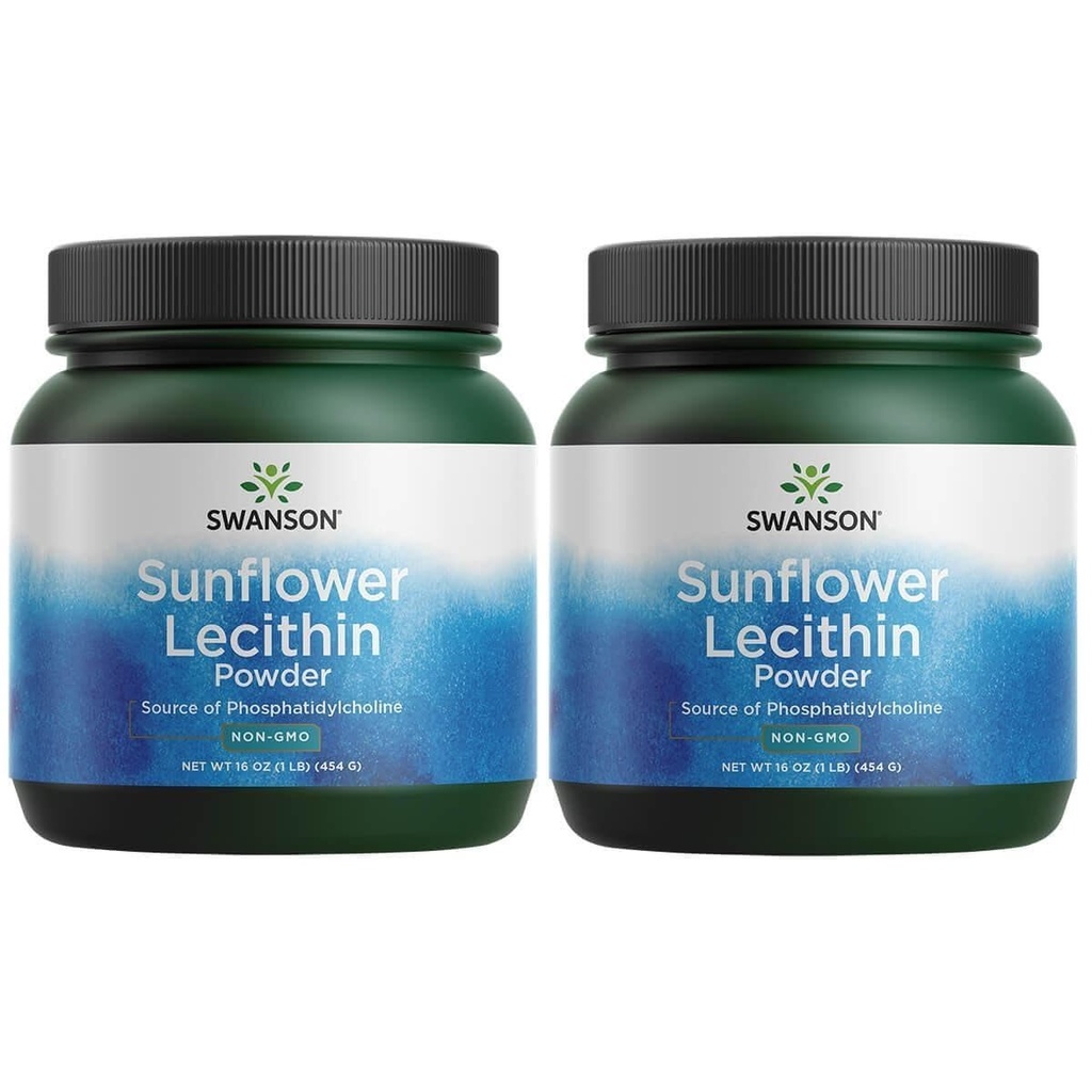 Swanson Auringonkukka Lecithin Brain Health Hermosto Tuki ei-GMO soija-vapaa kasvissyöjä 16 oz (1lb) 454 g jauhe (2 pakkaus)