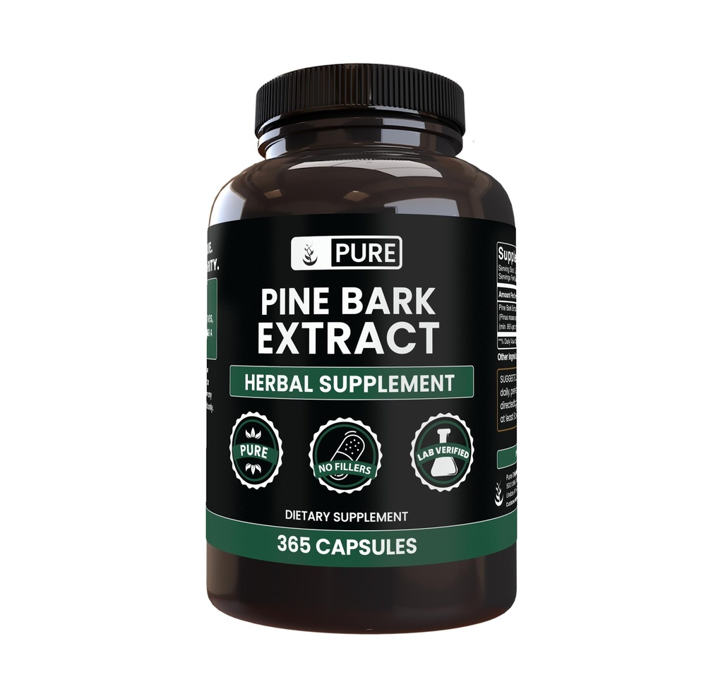 PURE ORIGINAL INGREDIENTS Pine Bark Extract (365 kapslar) Inga magnesium eller risfiller, alltid rena
