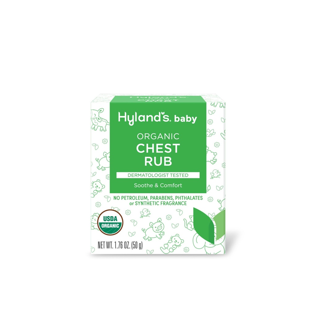 Hyland's Baby Organic Chest Rub, Soothe and Comfort, Luomu Laventeli, Piparminttu, ja kamomilla Flower Oil, Safe and Gentle, Dermatologist Tested, 1.76 Oz, Infant