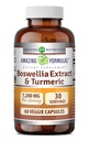 Hämmästyttävä Formula Boswellia Extract & Turmeerinen täydennysosa ... 1200 Mg Per Serving...60 Kasviskapselit...