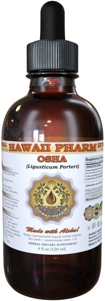 Havaiji Pharm OSHA (Ligusticum porteri) Liquid Extract, Tincture, Herbal Supplement, Made in USA, 2 fl.oz