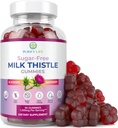 Sokeriton maito ohdake Gummies for Liver Cleanse Detox & Repair (Natural Blueberry-Raz Flavor) Cardo Mariano, puhdistus maitoa ohdake täydentää, antioksidantti tuki, vegaaninen, korvaa pillereitä ja kapseleita