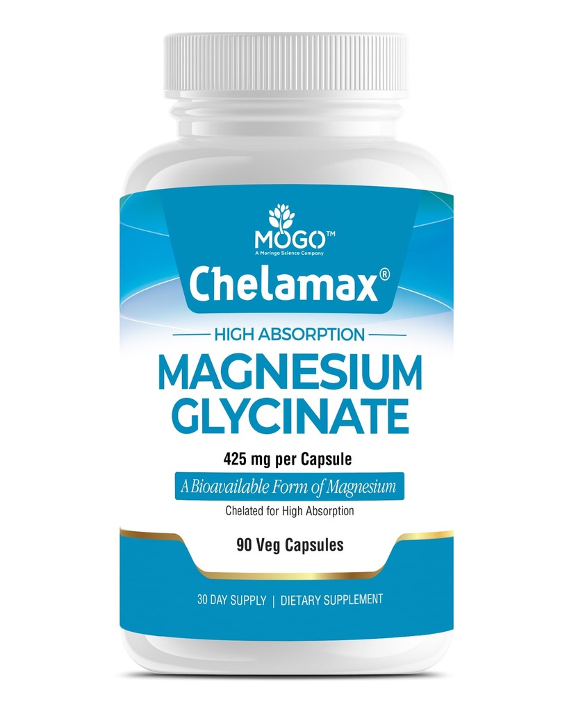 Chelamax Magnesium Glycinate. Dead Sea Sourced, 100% kelated magnesium unitukea, lihaskramppeja, Bone Health. Made in USA, 3rd Party Tested, Heavy Metal Free,Glicinato de Magnesio Kapselit.