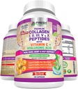 TUOREET TERVETULOA Multi Collagen pillereitä tyypin I, II, III, V & X Peptides kanssa C-vitamiinia, hyaluronihappoa - tukee terve hiukset, iho, kynnet ja nivelet - 120 Kosher Kapselit