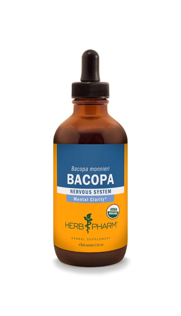 Herb Pharm Certified Organic Bacopa Liquid Extract aivoihin tukea - 4 Ounce