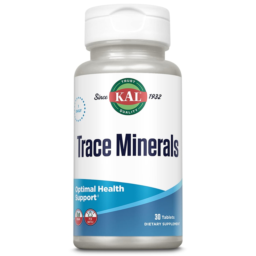 Kal Trace Minerals Actisorb Tabletit, 30