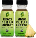 Ethanin Luomu Clean Energy Shots Ananas, Sokeriton Natural Pre-Workout Focus Boost, Gluteeniton, Vegaani, B6 & B12-vitamiini C, vihreä teeuute ja Guayusa (2 pakkaus 2oz laukausta)