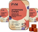 PYM Attention Chews Support for Procrastination, Focus & Productivity, 60 Count | 518mg L-Carnitine, 54mg Tyrosine, 11mg L-Taurin - Koffeinfri | All-Natural Mood Boost Supplement Made in USA