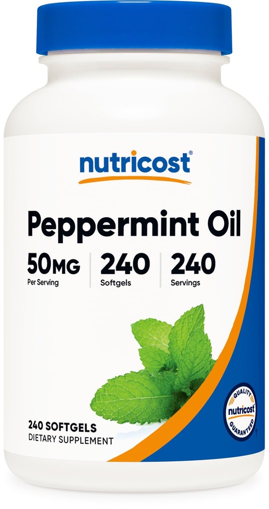 Nutricost Peppermint Oil Softgels (240 SFG) (50 MG) - Gluten Free, Tredje Part Testad och GMO Free