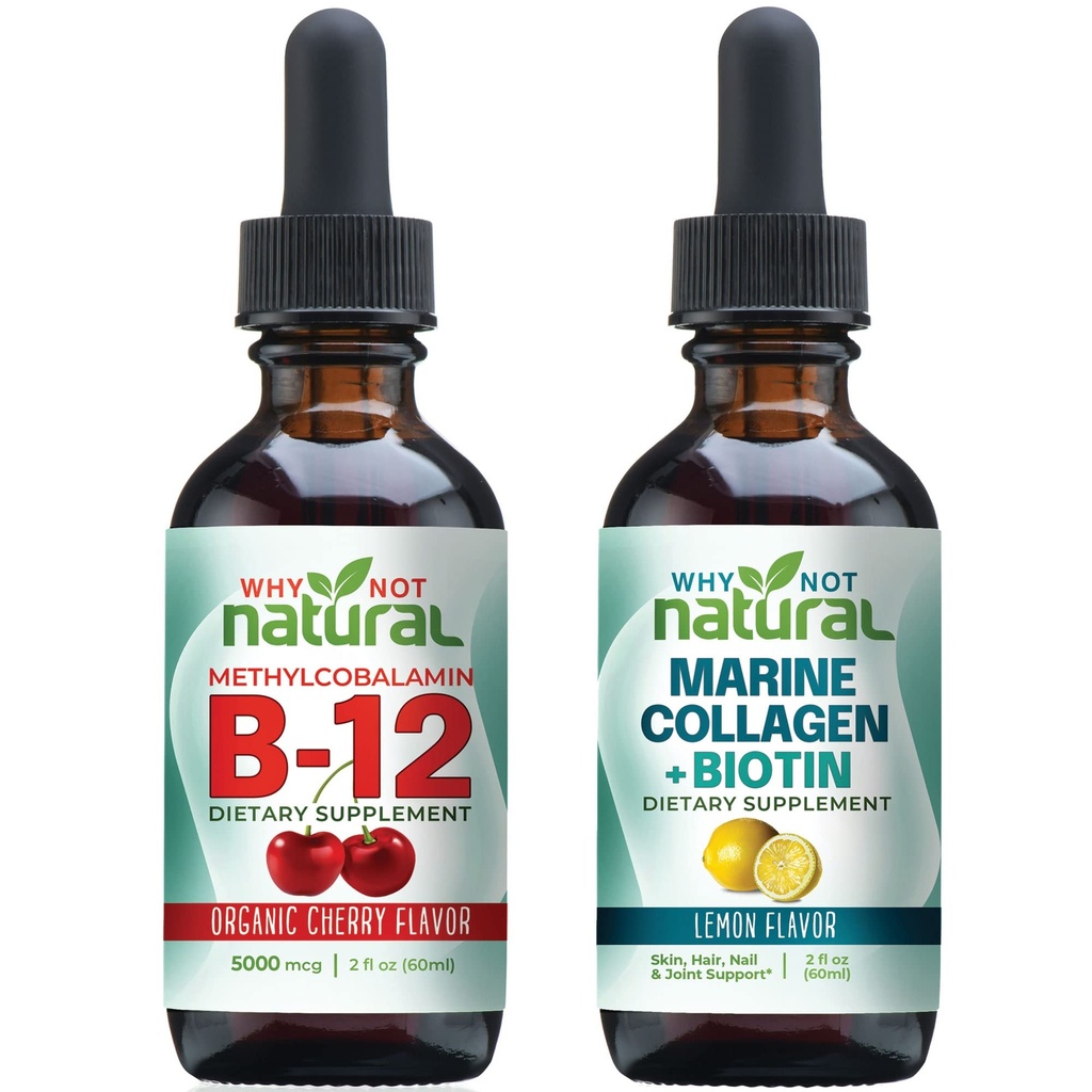Varför inte naturliga organiska B12 droppar och flytande Marine Collagen med Biotin