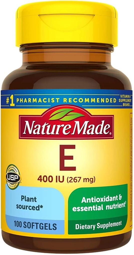 Luonto Valmistettu E-vitamiini 400 IU Softgels 100 ea (pakkaus 2)