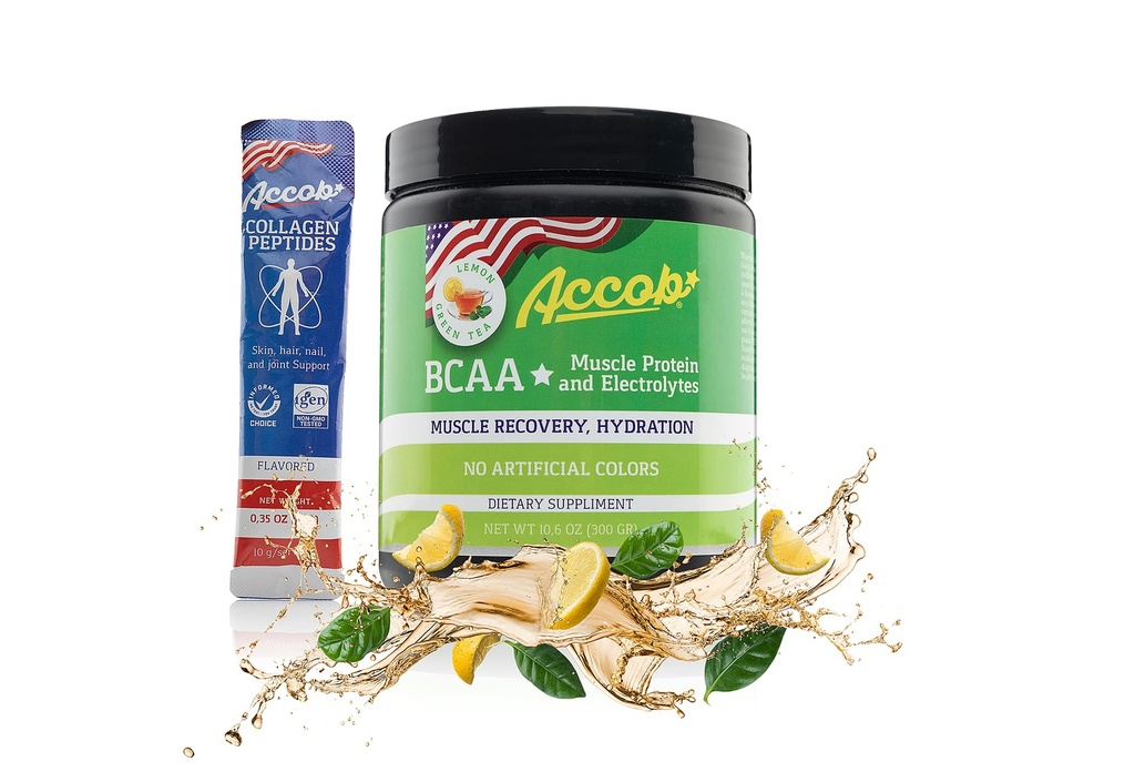 BCAA Powder Lemon Green Tea-Pre tai Post Treout, Muscle Recovery Juo Aminohapot + Electrolytes,7,2g BCCAs miesten ja naisten 30 tarjoilua +10g Collagen Peptides