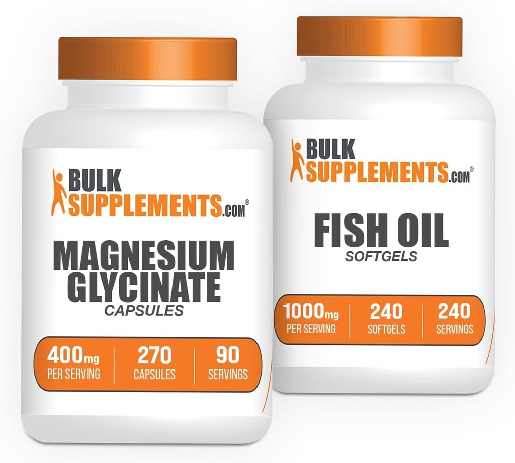 Magnesium Glycinate kapselit 240ct + Fish Oil Softgels 240ct Bundle
