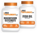 Magnesium Glycinate kapselit 240ct + Fish Oil Softgels 240ct Bundle