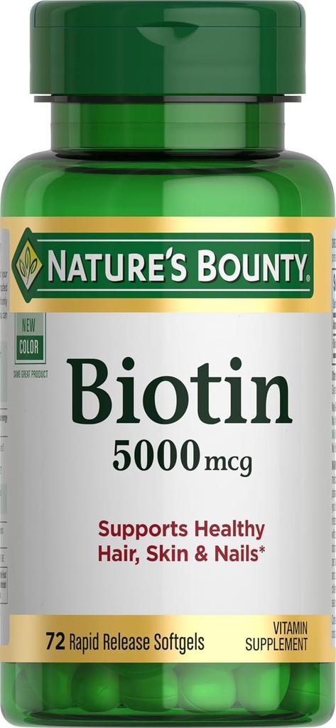 Naturens Bounty Biotin 5,000 mcg Caps, 72 ct