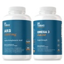 Tobias AKG Supplement & Omega 3 Fish Oil, Support Cellular Energy & Overall Health with AKG and Triple Strength Omega 3 EPA & DHA, non-GMO