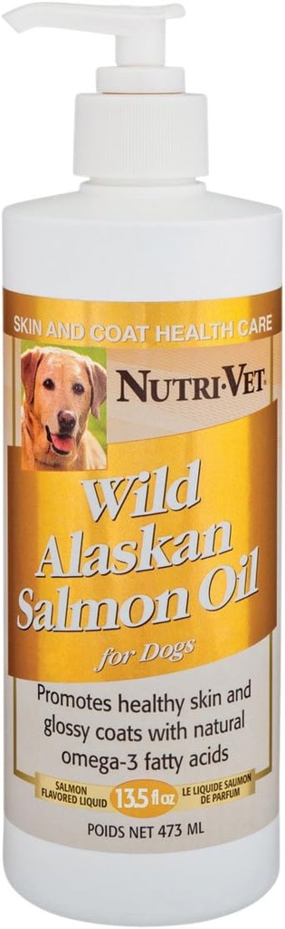 Nutri-Vet Wild Alaskan laxolja för hundar, 13,5-unce