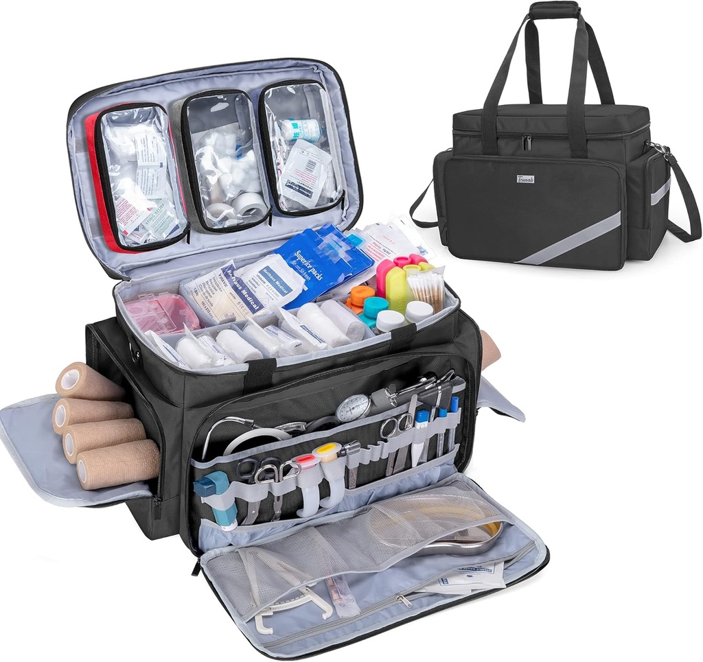 Trunab Ensiapulaukku Tyhjä, Professional Medical Bag Emergency Responseer Trauma Bag Inner Dividers ja Anti-Slip Bottom, Ihanteellinen EMT, EMS, Ensihoitajat