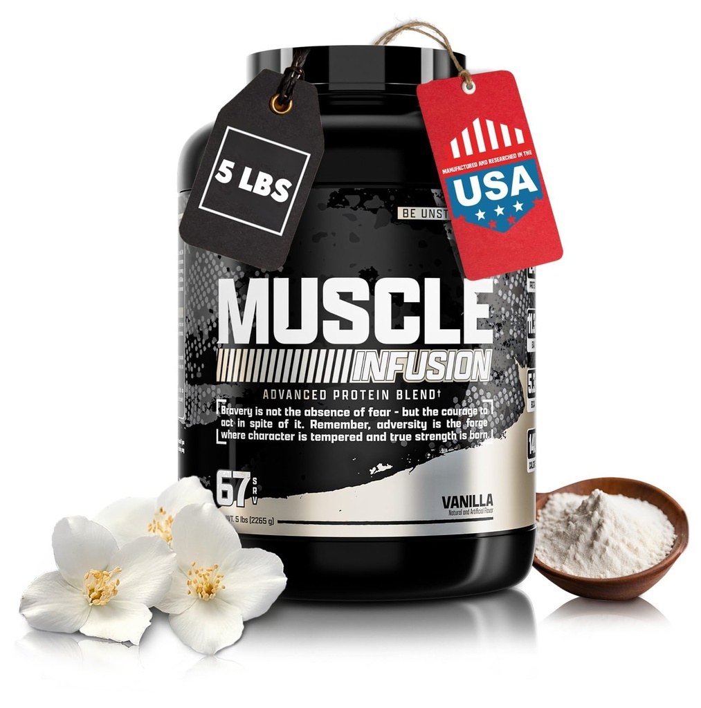 Nutrex Research, Vanilla Whey Protein Powder | 5 Ib Tub of Isolate Protein | w / EAA & Hi BCAA för Muscle Gain | Muscle Builder för Män & Kvinnor | Sport Nutrition | Utsökt smak och textur