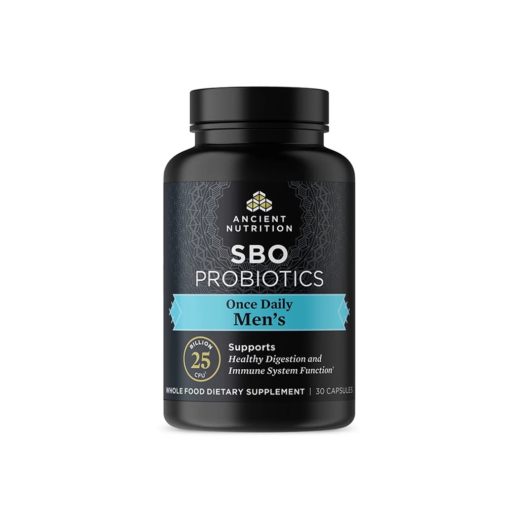 Ancient Nutrition Probiootit miehille, SBO Probiootit Men's One Daily 30 Ct, Healthy Digestion ja Immunomy System Function Support, 25 miljardia PMY * Per Serving