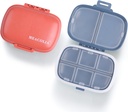 MEACOLIA 2 Pakkaus 8 Osastot Matka pilleri Organizer laatikko Kosteus Todiste Pieni pilleri tapauksessa taskulaukku Päivittäinen pilleri säiliö lääketieteen vitamiini (Dark Blue & Red)