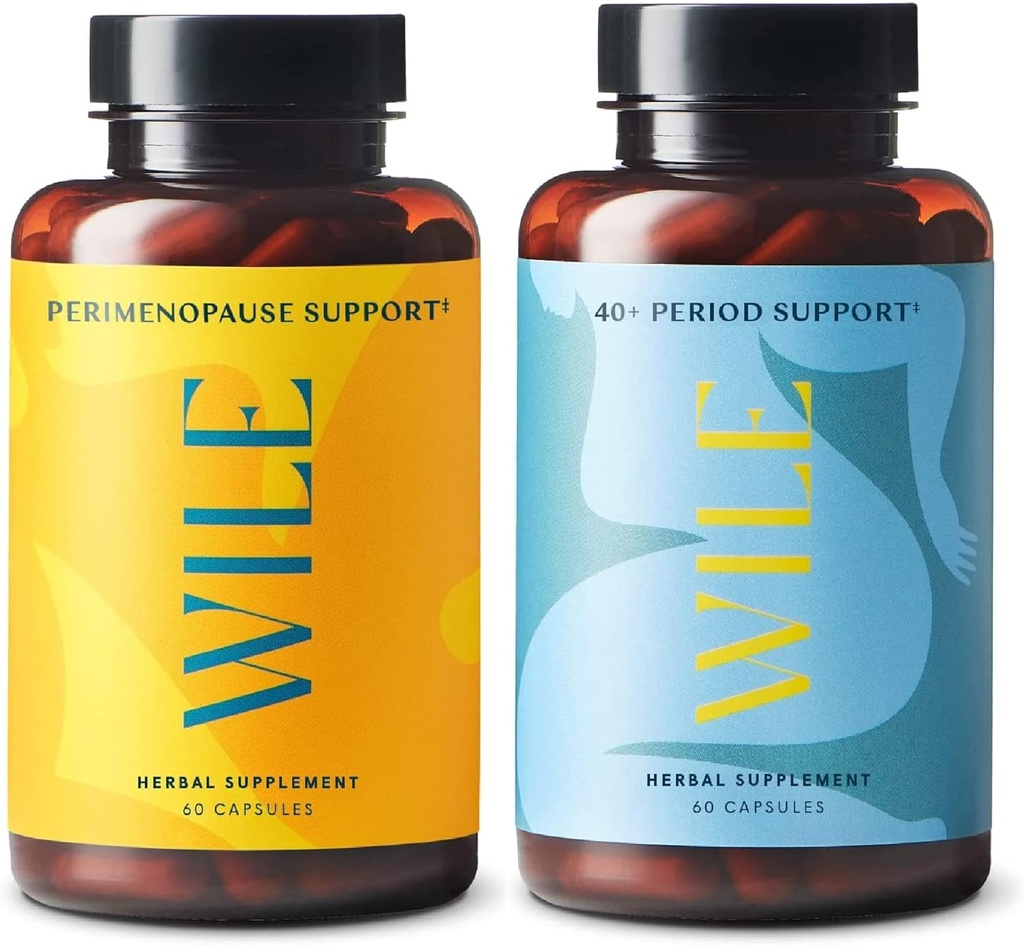 Wile Perimenopause Support & 40+ Period Support, 2-Pack, PMS Relief & Menopause Supplements for Women, (2) Bottles of 60 Capsules Varje, 120 Total