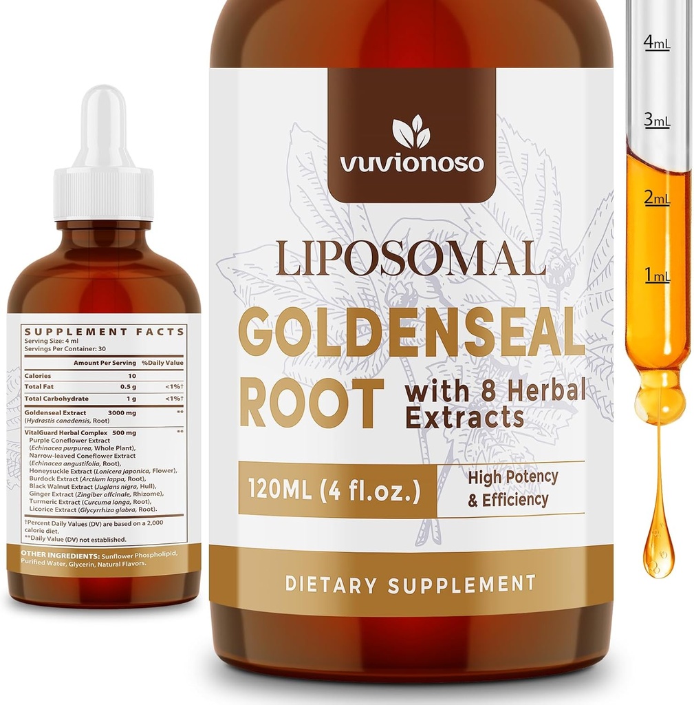 Goldenseal juuriuute 3000 mg Immuuni ja hengitysteiden hyvinvointi - nopea absorbointi ...