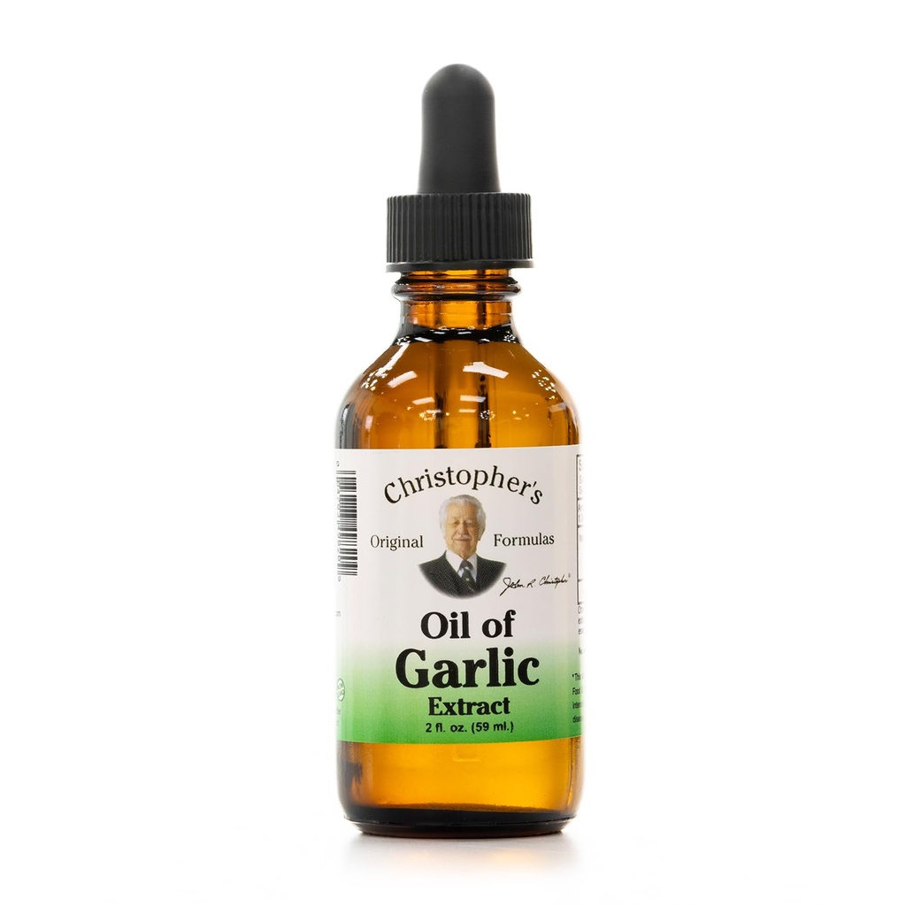 Christopher's Original Formula Oil of Valkosipulin uute 2 Ounces - pakkaus 1 - Premium kasviperäistä täydentää - kylmäpainettu & puhdas nestemäinen valkosipulin öljy