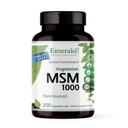 EMERALD LABS MSM 1000mg - Joint, Liver & Immuno Support Supplement with Methylsulfonuclean Mean - Gluten-free & Additive-free - 200 Vihanneskapselit (jopa 100 päivän toimitus)