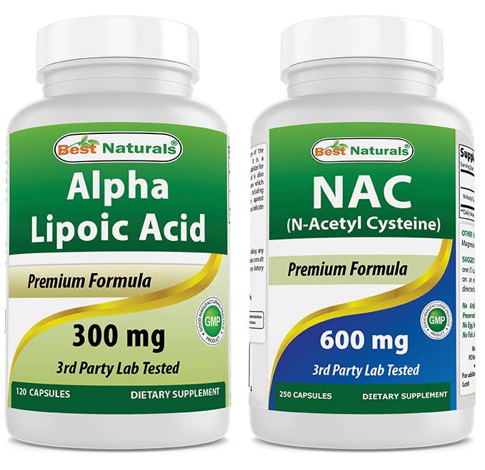 Bästa naturliga Alpha Lipoic Acid 300 mg & NAC 600 mg
